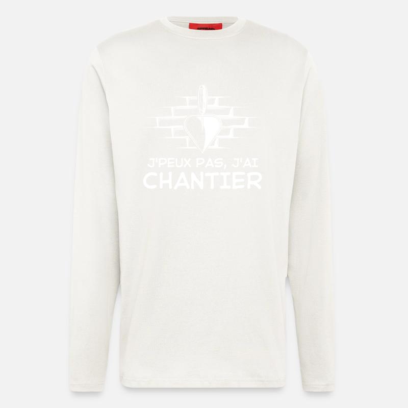 Construction de bâtiment - Manches longues bio décontracté fabriqué en UE - OFF WHITE