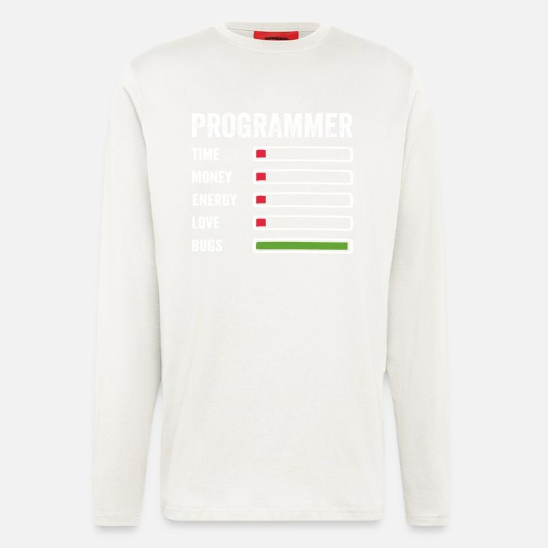 développeur humour programmeur codeur code - Manches longues bio décontracté fabriqué en UE - OFF WHITE