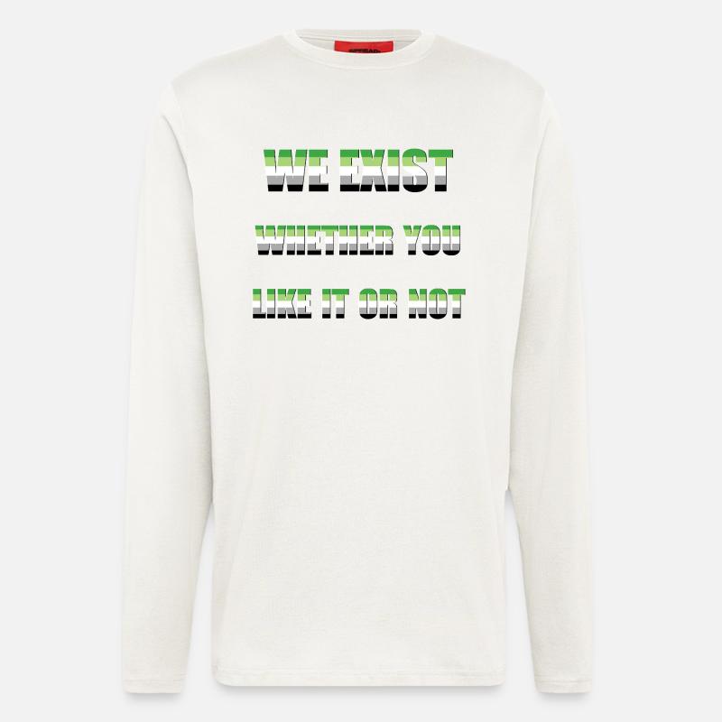 We Exist - Aromantic Flag - Longsleeve - made by SPREAD - OFF WHITE