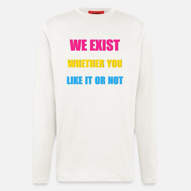 We Exist - Pansexual Flag - Longsleeve - made by SPREAD  - OFF WHITE