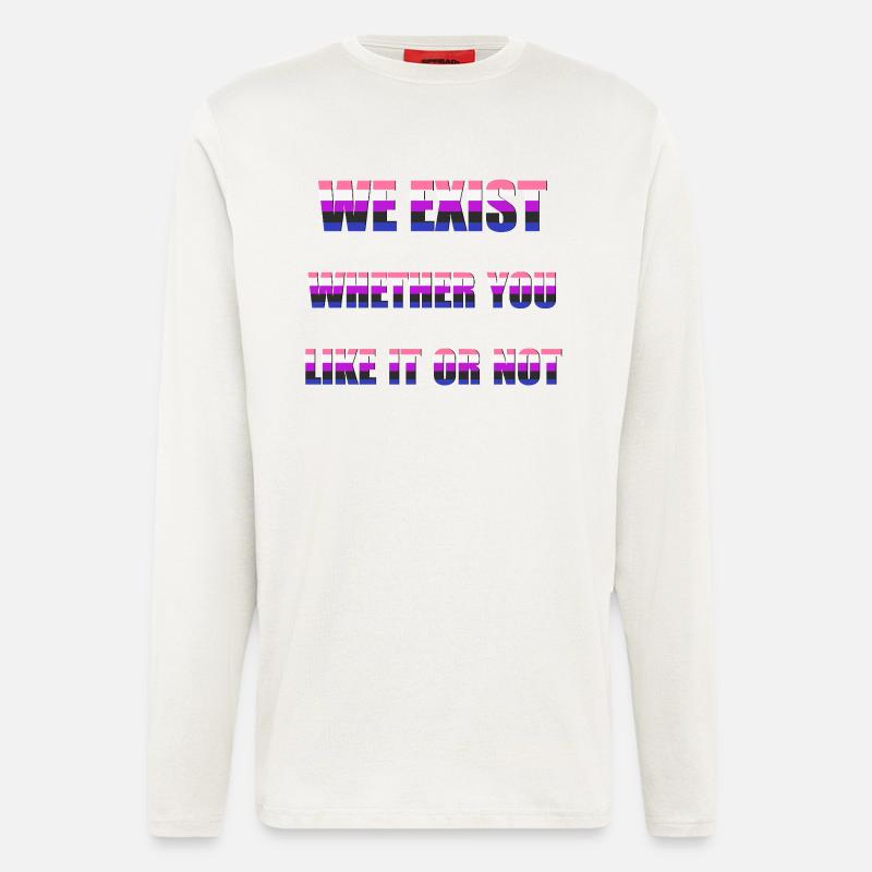 We Exist - Genderfluid Flag - Longsleeve - made by SPREAD  - OFF WHITE