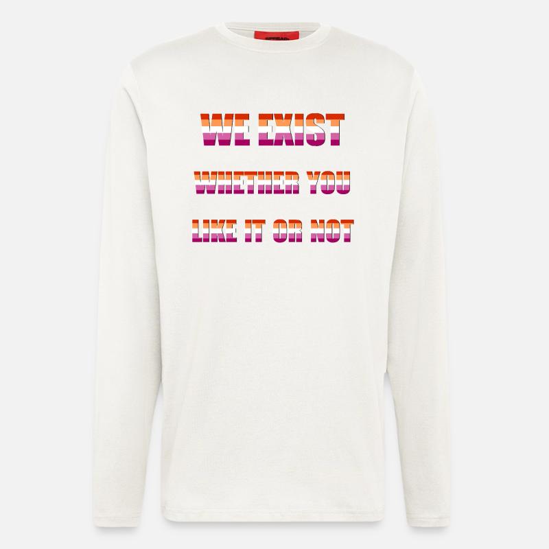We Exist - Lesbian Flag - Longsleeve - made by SPREAD  - OFF WHITE