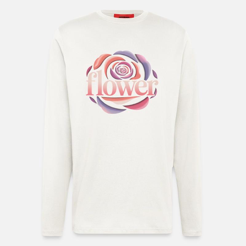 Blumen Logo - Cooles Gartendesign - Langarmshirt - made by SPREAD  - OFF WHITE