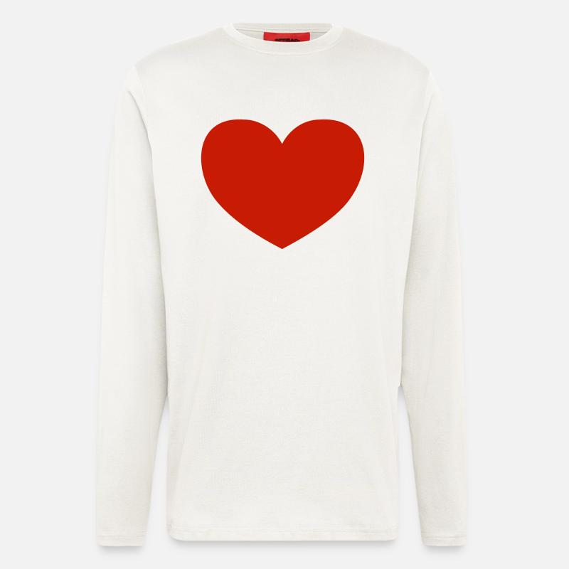 Schlichtes Herz / plain heart (1c) - Langarmshirt - made by SPREAD  - OFF WHITE