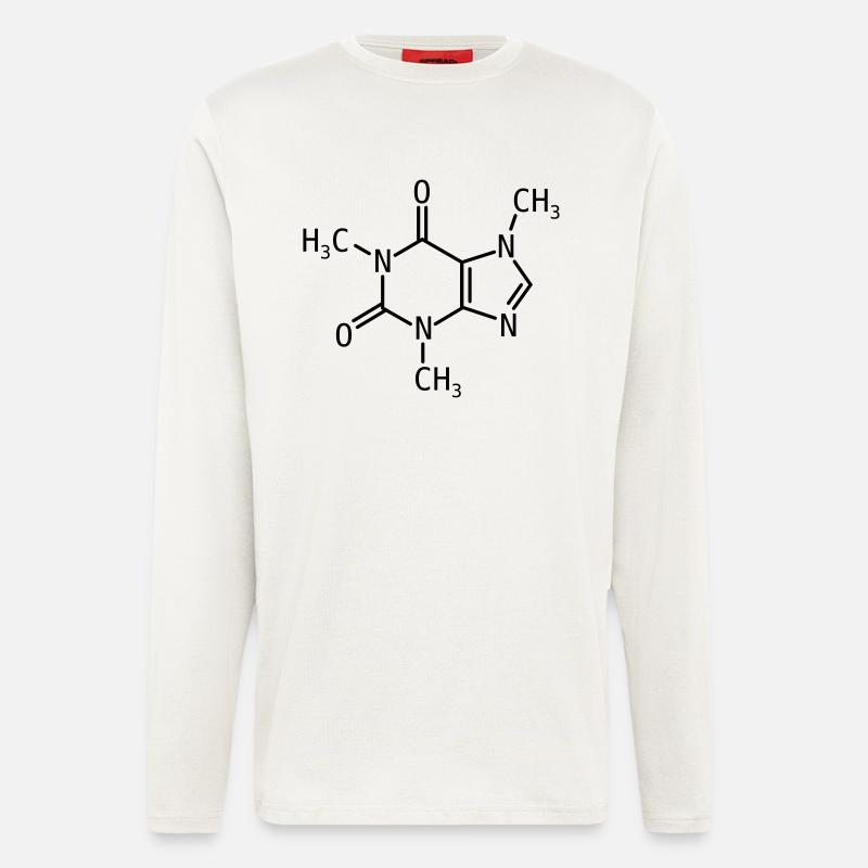 Koffein Strukturformel - Langarmshirt - made by SPREAD  - OFF WHITE