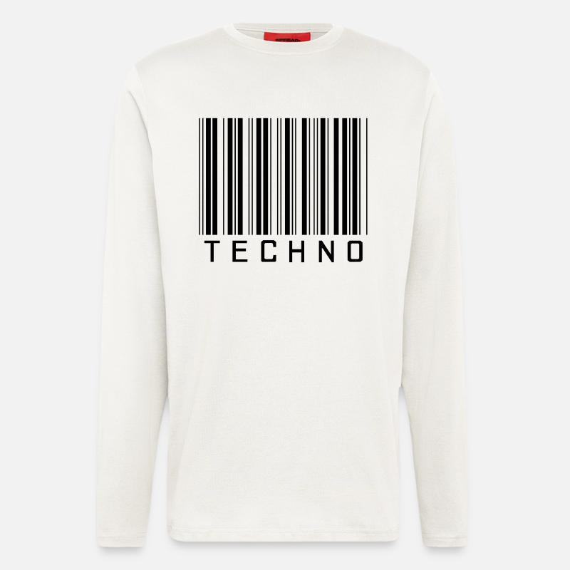 Techno Barcode - Langarmshirt - made by SPREAD  - OFF WHITE