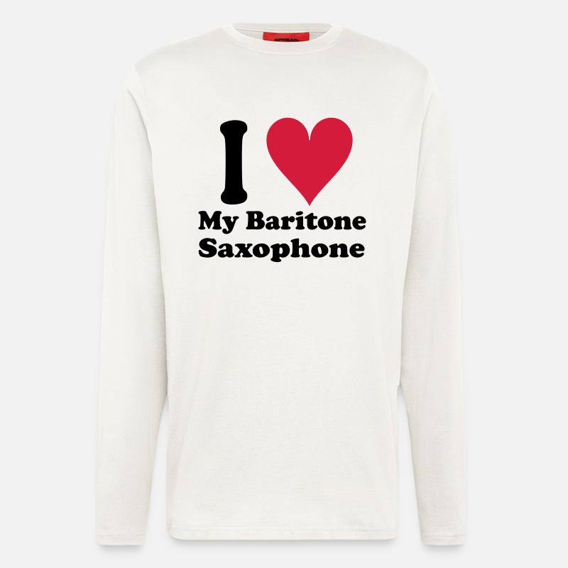 I Love Baritone Saxophone - Langarmshirt - made by SPREAD  - OFF WHITE