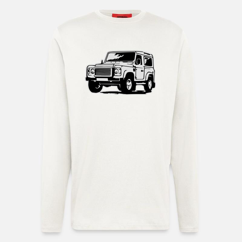Defender (mit Hintergrund) - Langarmshirt - made by SPREAD  - OFF WHITE