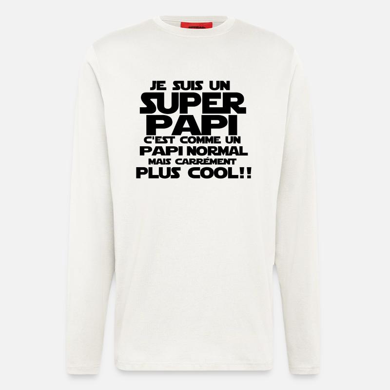 un papi carrément plus cool - Manches longues bio décontracté fabriqué en UE - OFF WHITE
