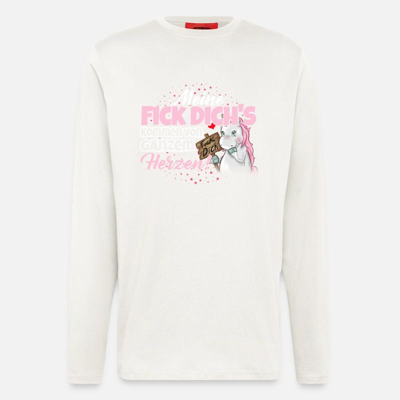 Einhorn - Fick Dich - Langarmshirt - made by SPREAD  - OFF WHITE