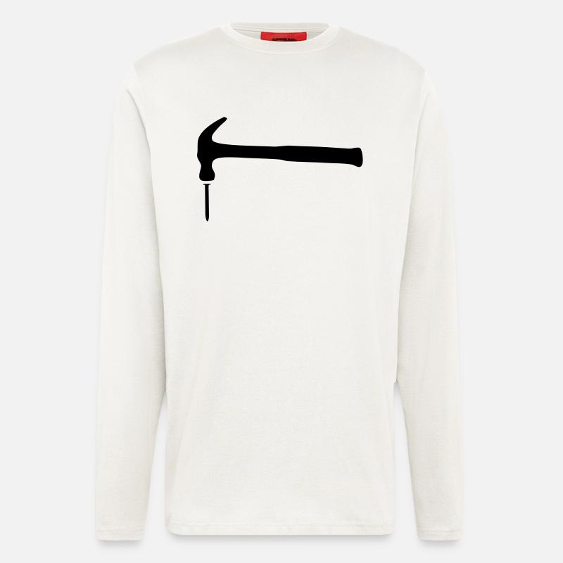 hammer_nagel_2 - Langarmshirt - made by SPREAD  - OFF WHITE