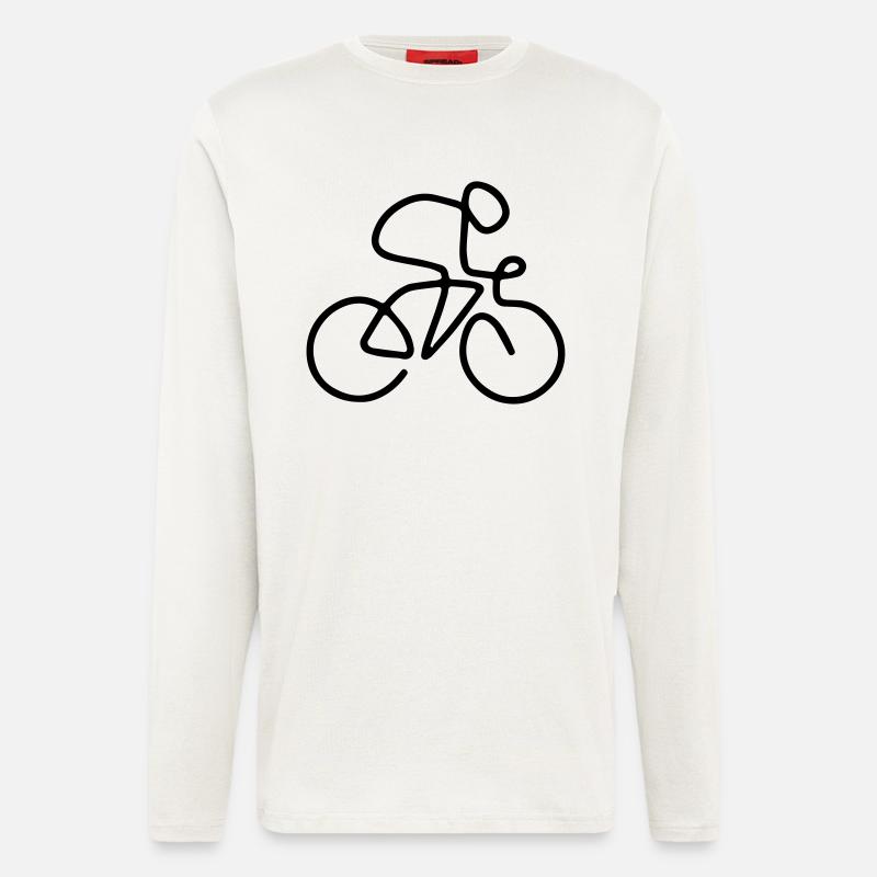 Ein-Linien-Radfahrer - Langarmshirt - made by SPREAD  - OFF WHITE