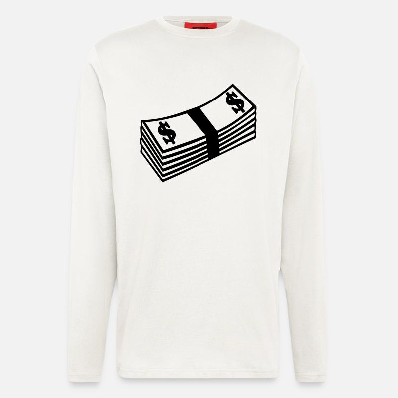 Dollar Geld - Langarmshirt - made by SPREAD  - OFF WHITE