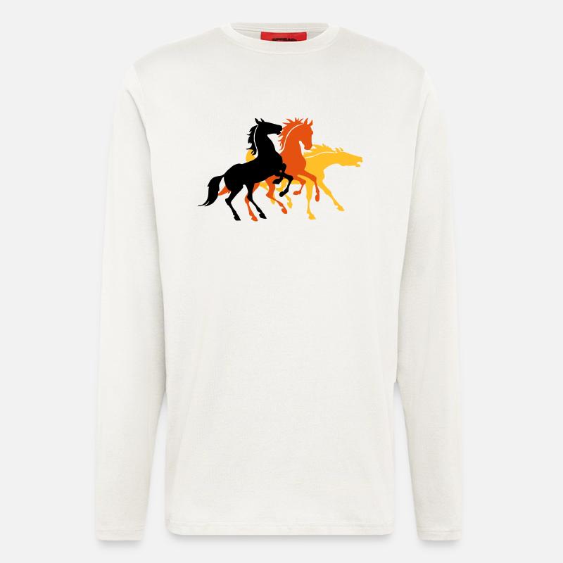 Drei Pferde - Langarmshirt - made by SPREAD  - OFF WHITE