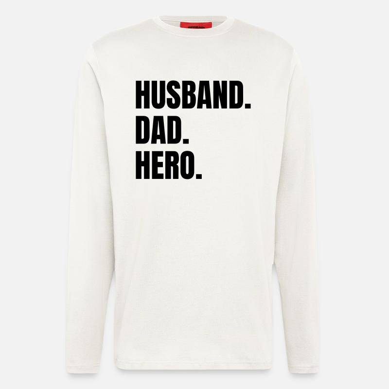 Husband Dad Hero - Longsleeve - made by SPREAD  - OFF WHITE