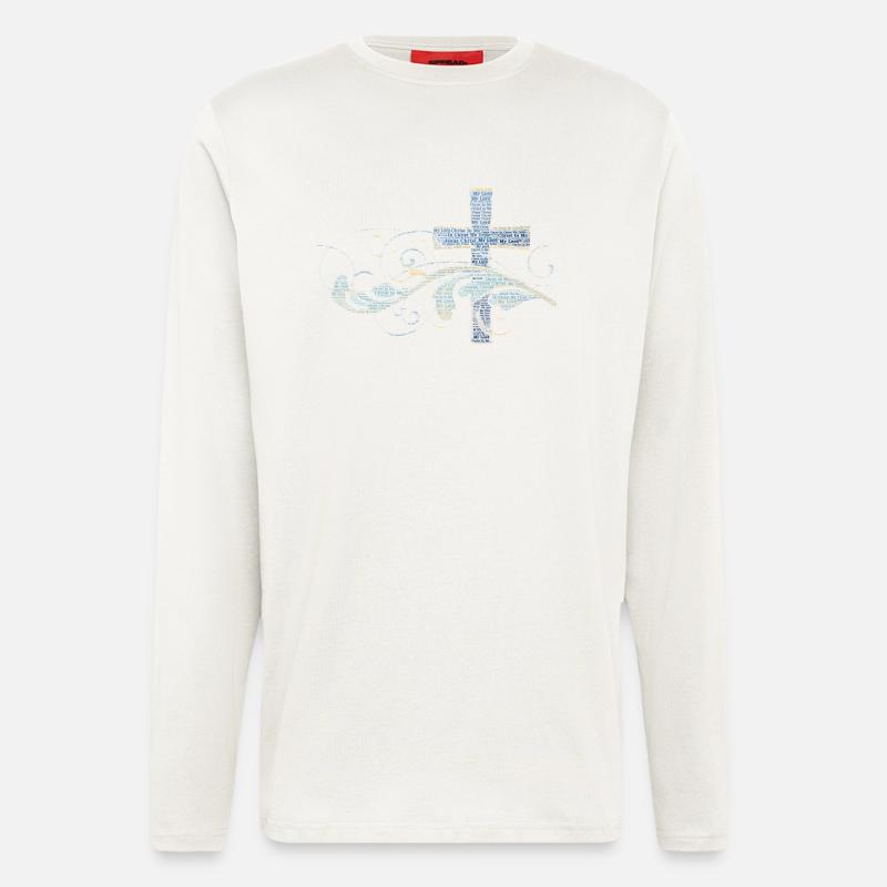 Christ en moi - Manches longues bio décontracté fabriqué en UE - OFF WHITE