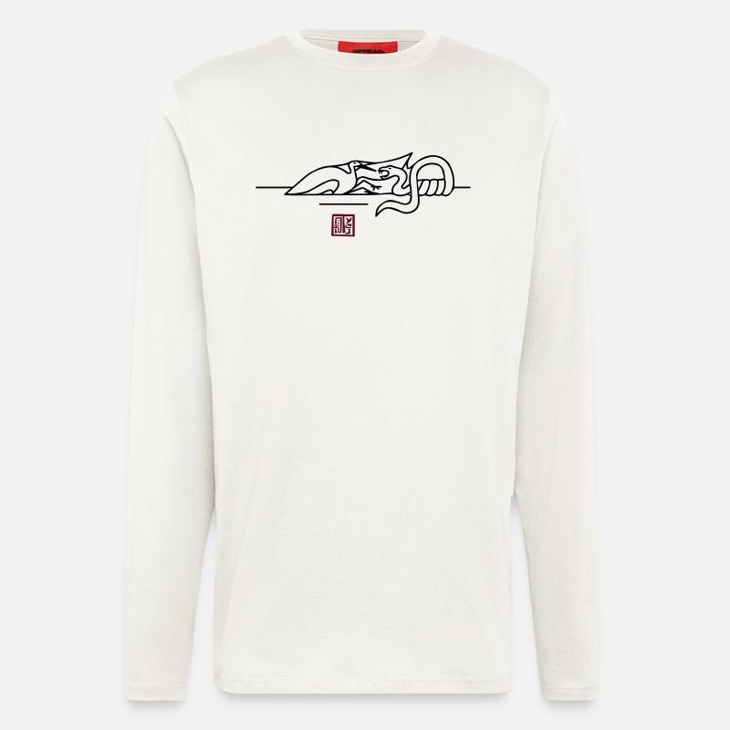 epic wingtsun crane snake battle - Langarmshirt - made by SPREAD  - OFF WHITE