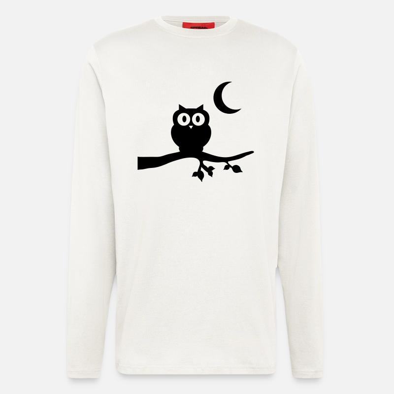 eule_vollmond - Langarmshirt - made by SPREAD  - OFF WHITE