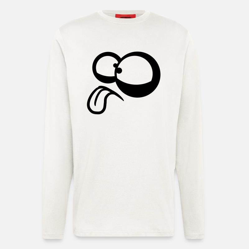 Crazy Comic Eyes - Langarmshirt - made by SPREAD  - OFF WHITE