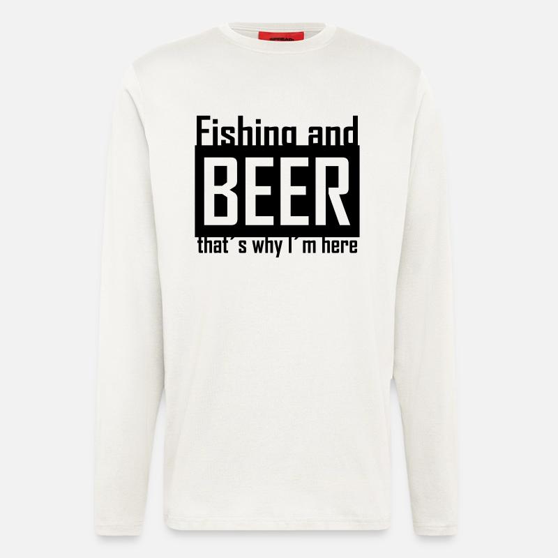 fishing and beer - Langarmshirt - made by SPREAD  - OFF WHITE