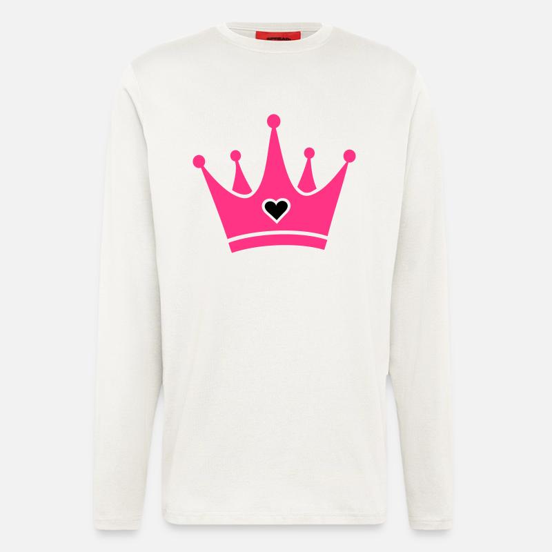 Krone mit Herz-Diamant - Langarmshirt - made by SPREAD - OFF WHITE