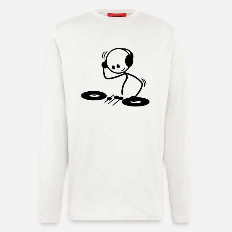 DJ Strichmännchen - Langarmshirt - made by SPREAD  - OFF WHITE