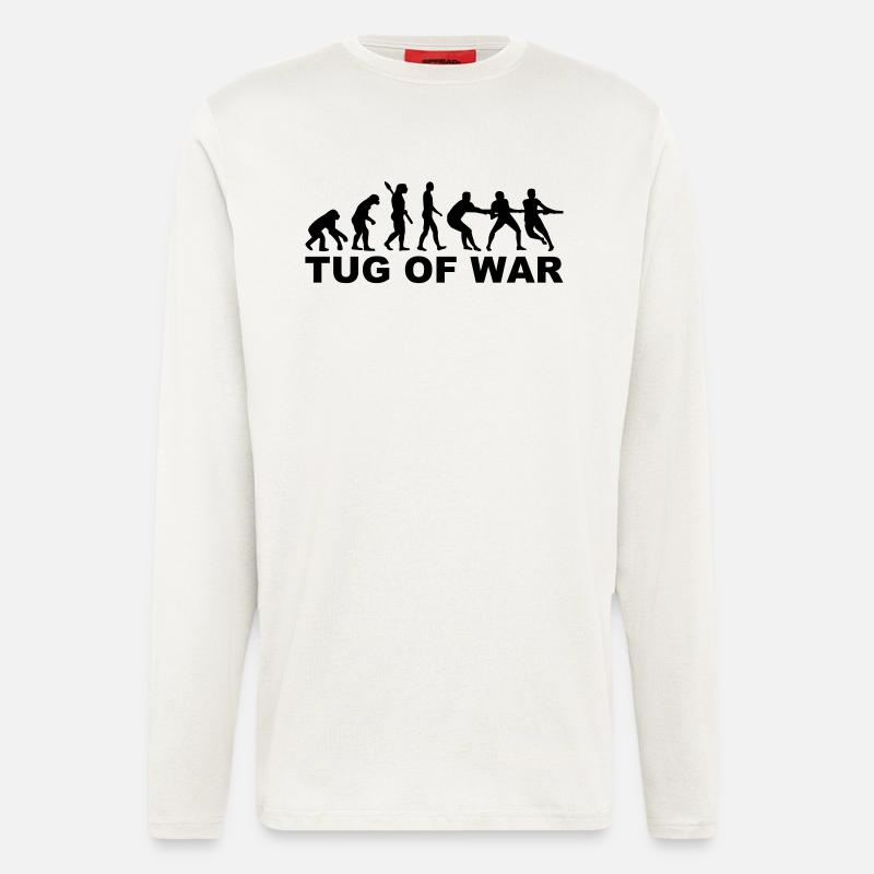 Evolution tug of war - Manches longues bio décontracté fabriqué en UE - OFF WHITE