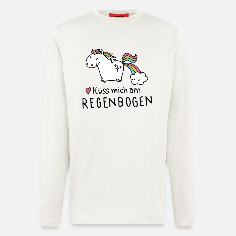 Kü mich am Regenbogen - Langarmshirt - made by SPREAD  - OFF WHITE