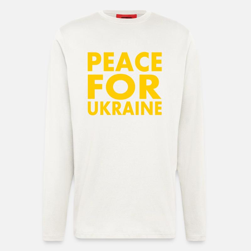 Peace for ukraine - Langarmshirt - made by SPREAD - OFF WHITE