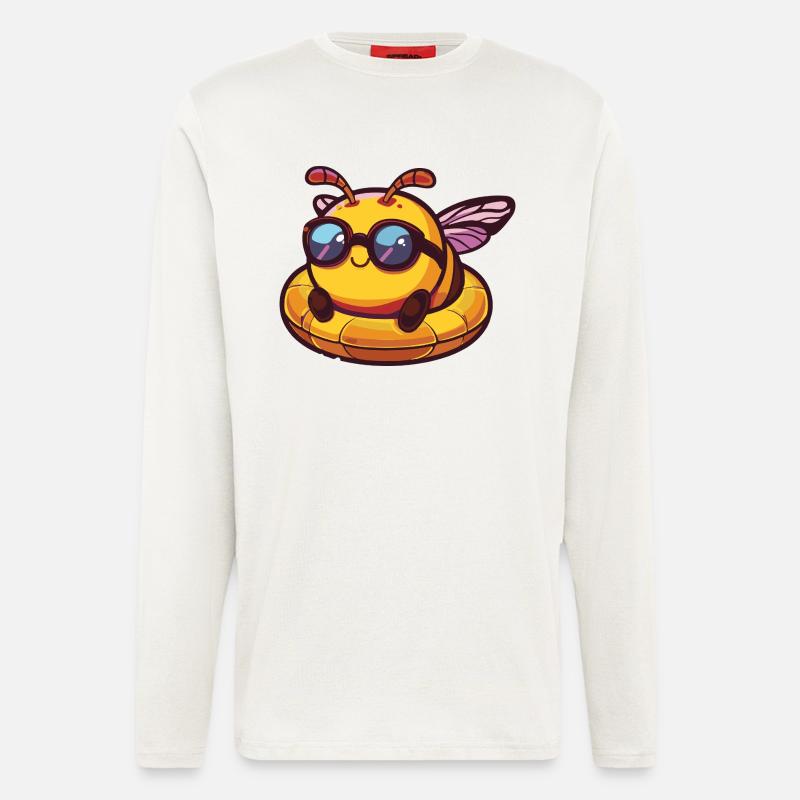 Biene Comic Cool - Langarmshirt - made by SPREAD  - OFF WHITE