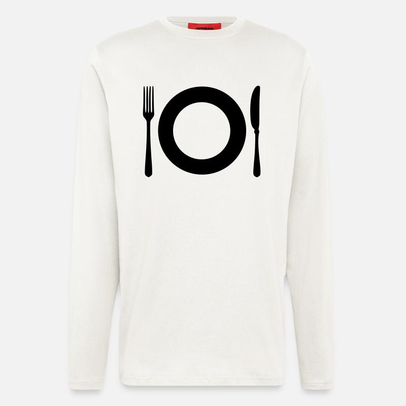 Besteck - Restaurant - Langarmshirt - made by SPREAD  - OFF WHITE