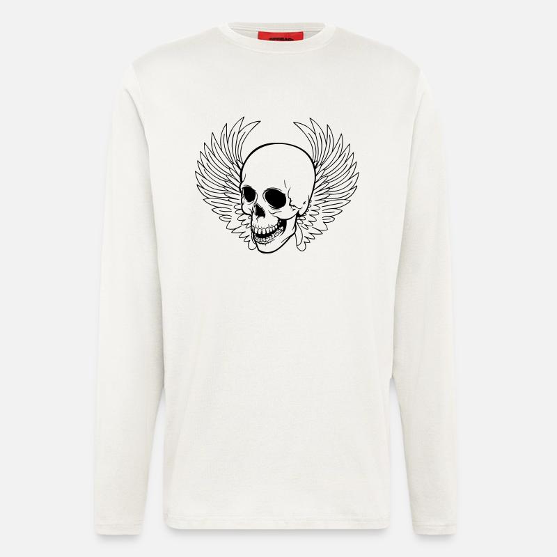 Totenschädel - Langarmshirt - made by SPREAD  - OFF WHITE