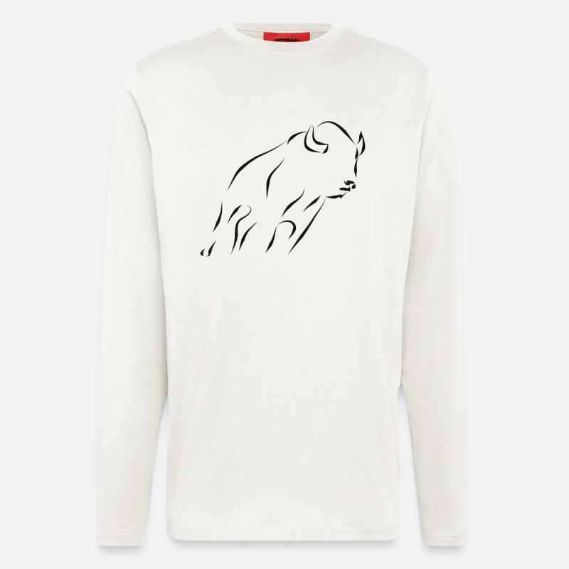 Bison - schwarz - Langarmshirt - made by SPREAD  - OFF WHITE