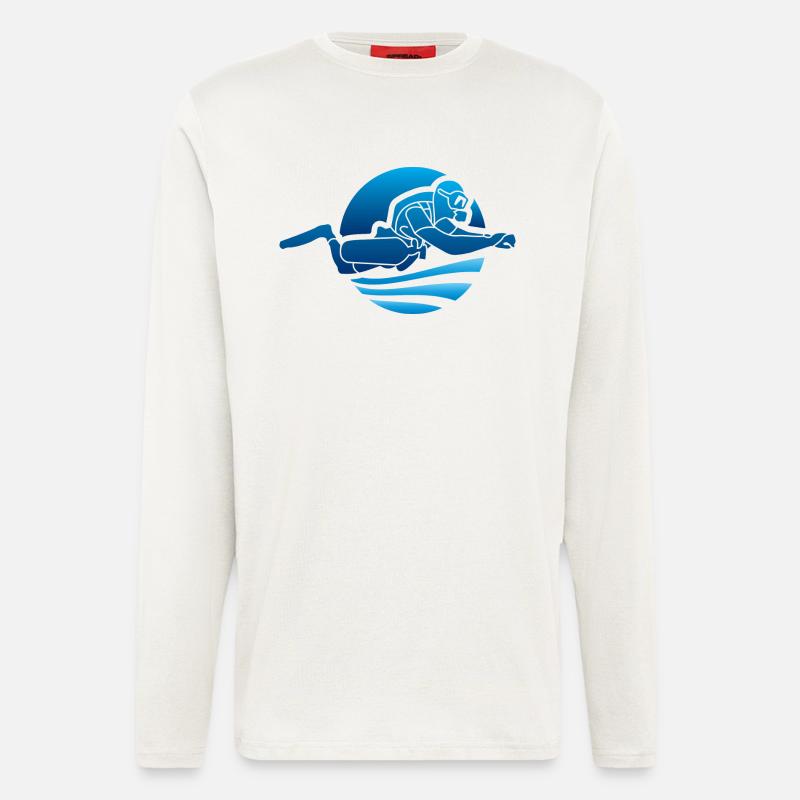 Sidemount-Forum Logo blau - Langarmshirt - made by SPREAD  - OFF WHITE