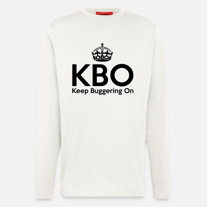 KBO - Keep Buggering on - Manches longues bio décontracté fabriqué en UE - OFF WHITE