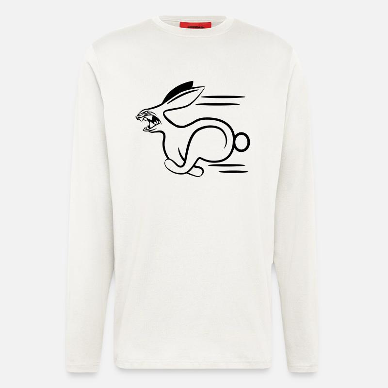 Rabbit aggressive dangerous funny - Longsleeve - made by SPREAD  - OFF WHITE