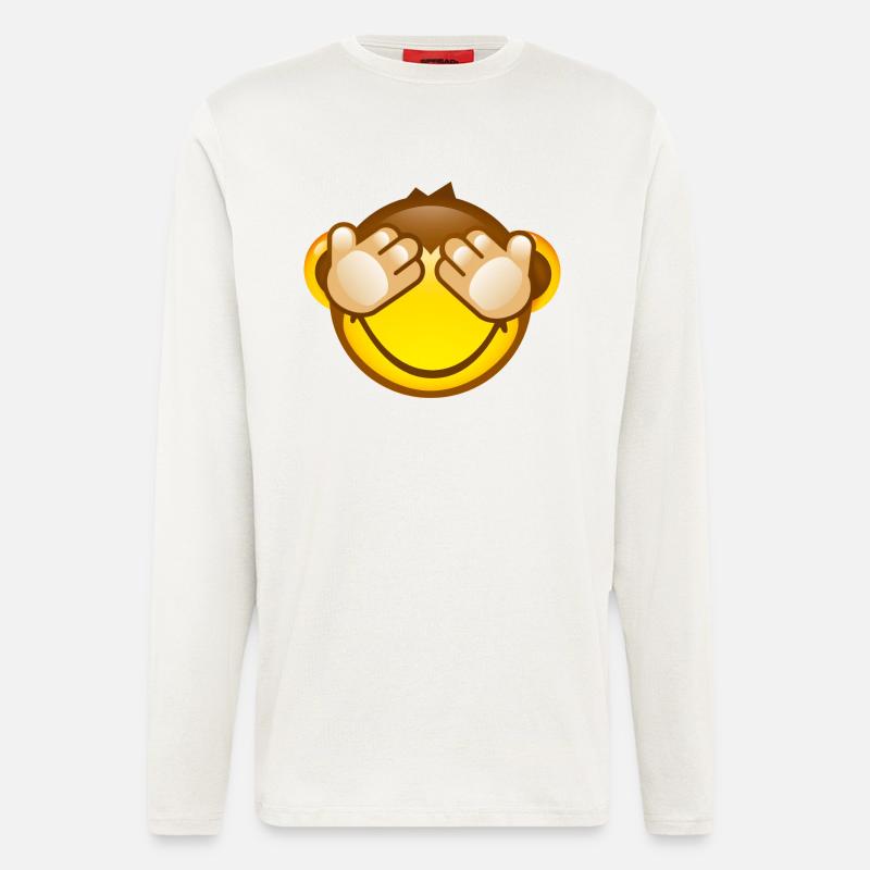 Smiley Monkey No Seeing - Langarmshirt - made by SPREAD  - OFF WHITE