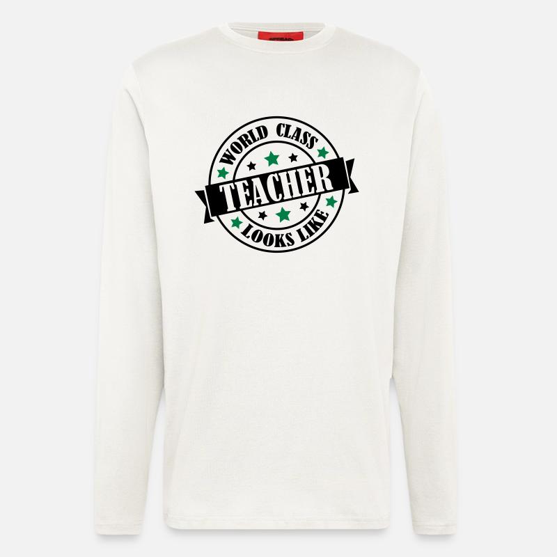 world_class_teacher_2 - Langarmshirt - made by SPREAD  - OFF WHITE