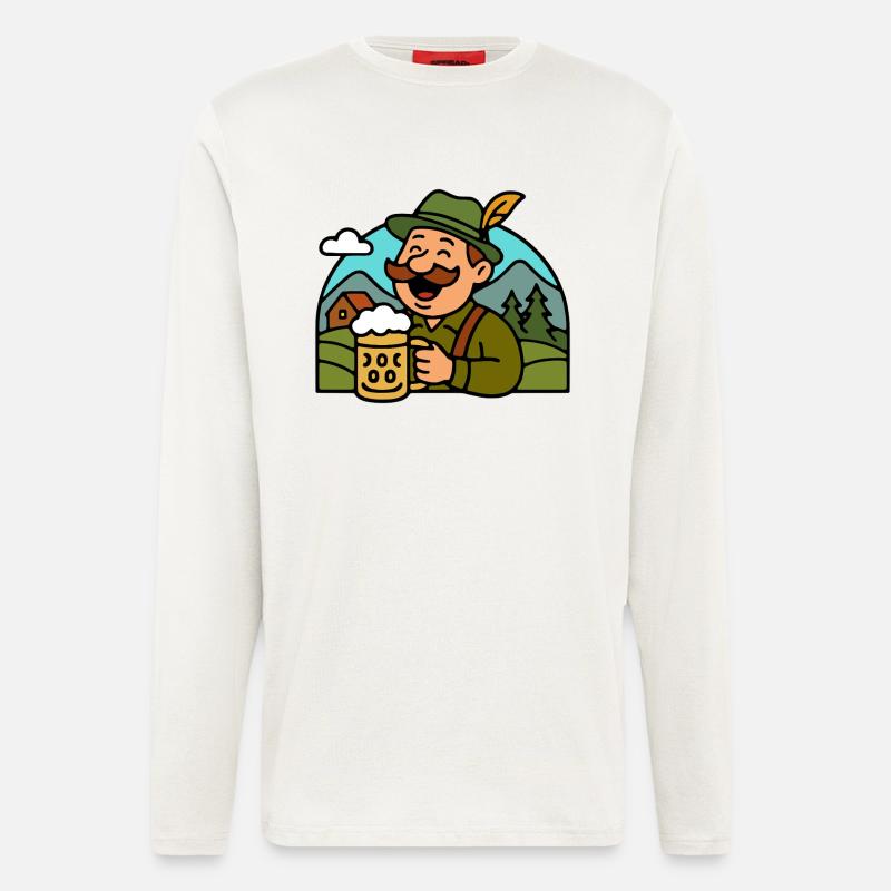 Deutscher German Bavarian Bayer Bier - Langarmshirt - made by SPREAD  - OFF WHITE