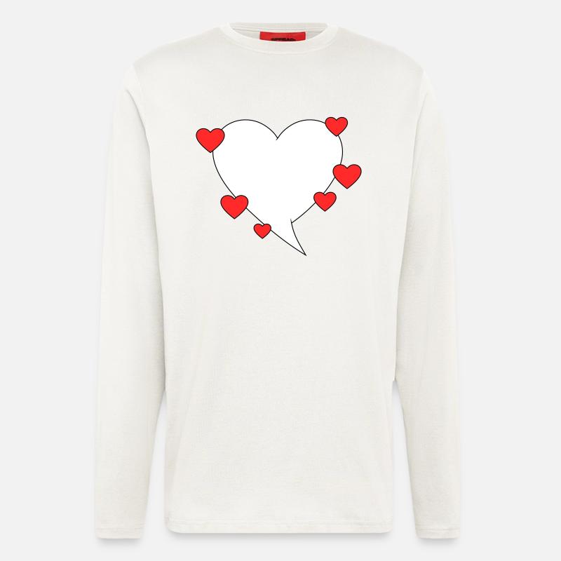 Sprechblase mit Herzen - Langarmshirt - made by SPREAD  - OFF WHITE
