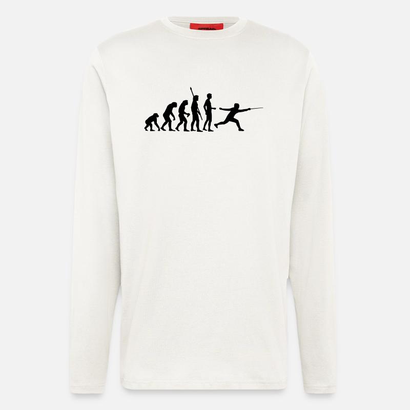 evolution_fechter_b - Langarmshirt - made by SPREAD  - OFF WHITE
