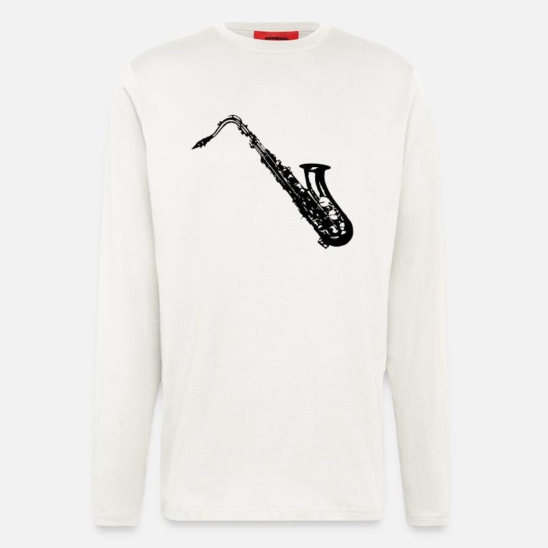 Saxophon - Langarmshirt - made by SPREAD  - OFF WHITE