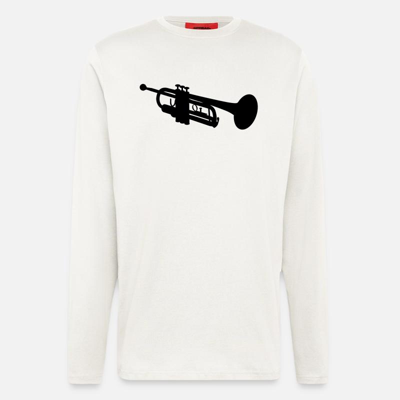Trompete Silhouette - Langarmshirt - made by SPREAD  - OFF WHITE