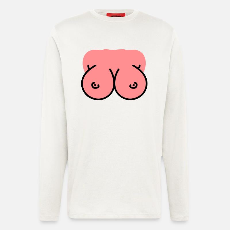 Brüste - Busen - Titten - Langarmshirt - made by SPREAD  - OFF WHITE