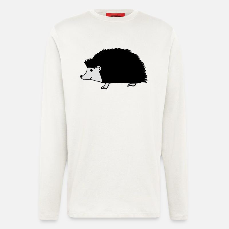 hand drawn hedgehog - Langarmshirt - made by SPREAD  - OFF WHITE