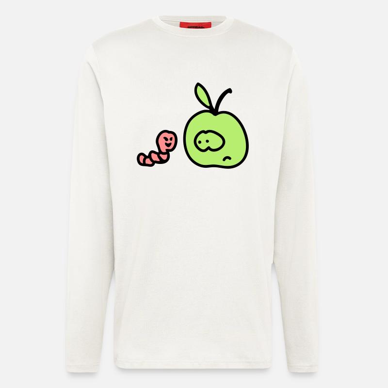 Apple + Worm 3 - Longsleeve - made by SPREAD  - OFF WHITE