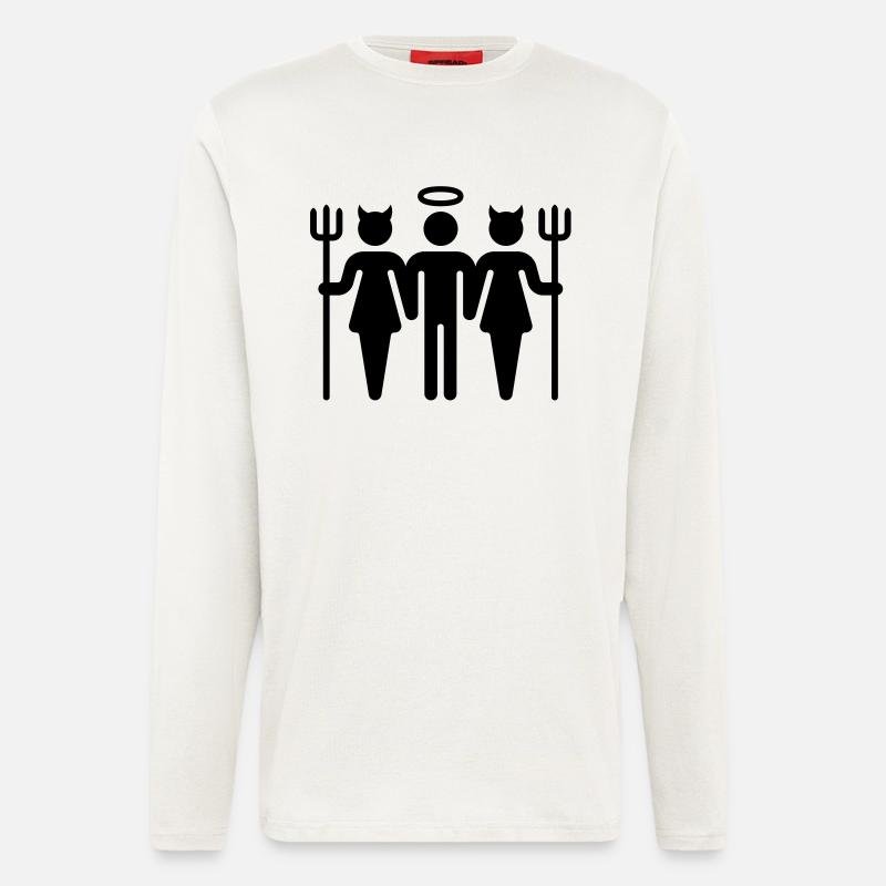 Devil-Cherub-Devil / Teufel-Engel-Teufel (M) - Longsleeve - made by SPREAD  - OFF WHITE