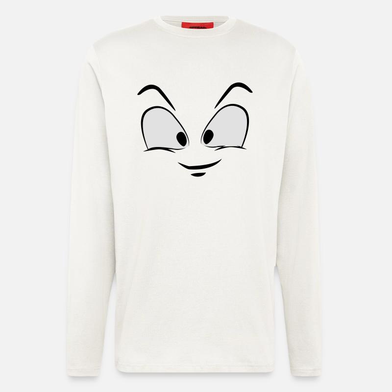 Gesicht lustig - Langarmshirt - made by SPREAD  - OFF WHITE