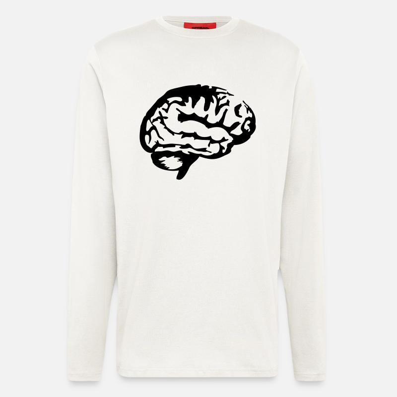 Brain_silhouette - Langarmshirt - made by SPREAD  - OFF WHITE