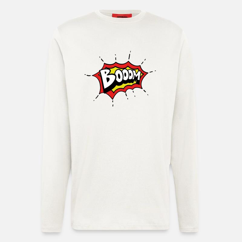 boom comic design - Langarmshirt - made by SPREAD  - OFF WHITE